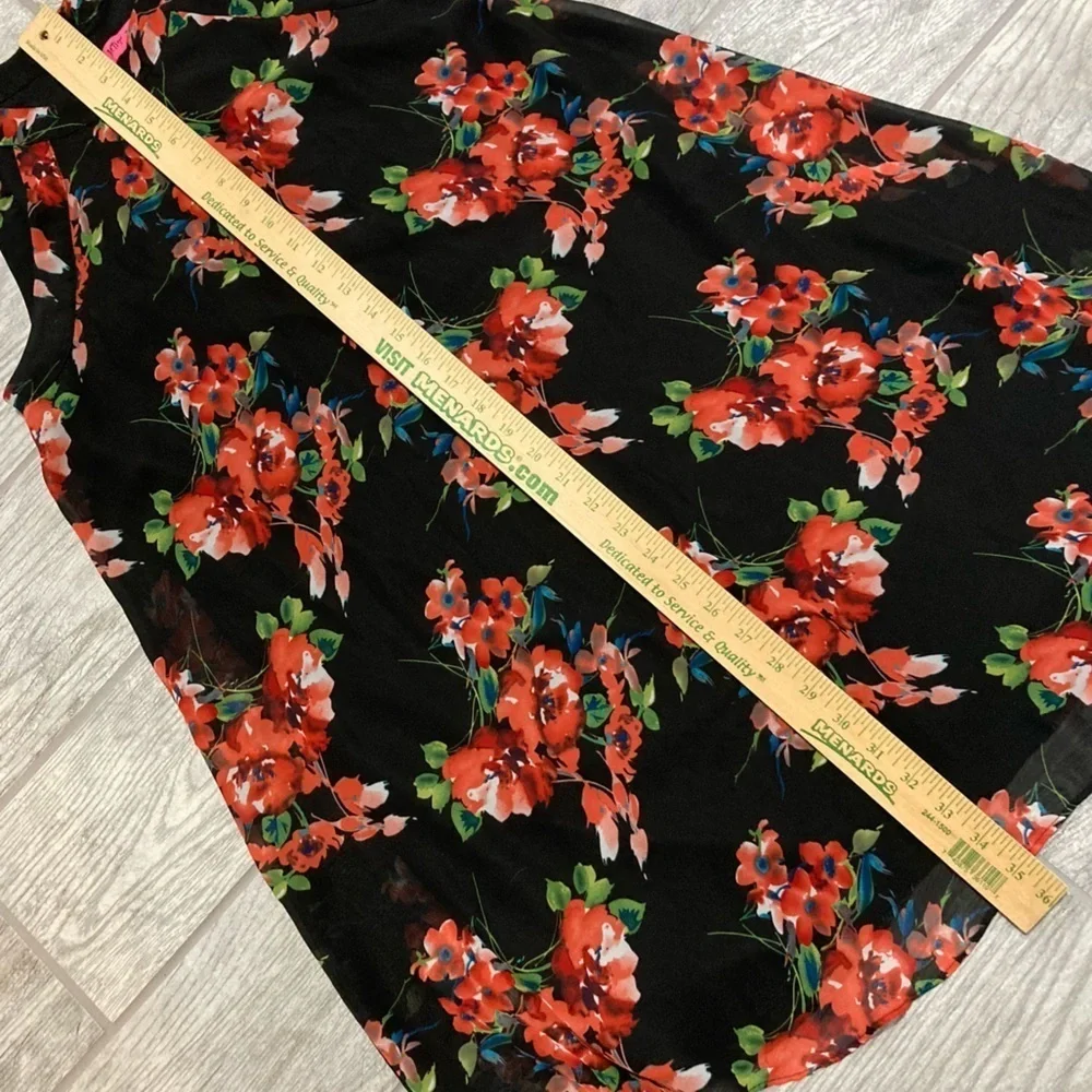 Betsey Johnson Womens Black Floral Dress Size‎ 8 Sleeveless Halter Style